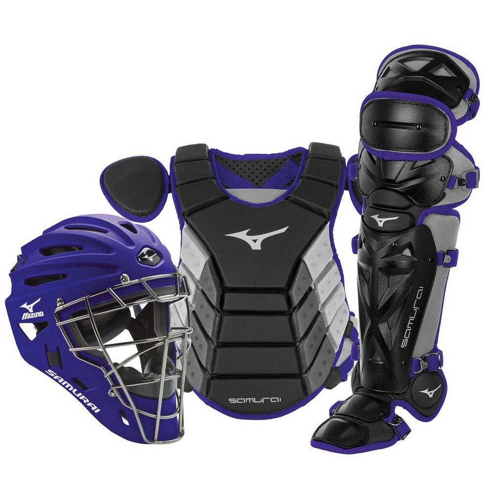 Mens Mizuno Samurai Adult 16" Boxed Baseball Catchers Gear Set Black/Purple Philippines (EXTUJI078)